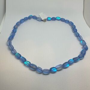 Blue Beaded Luminescent Necklace NWT